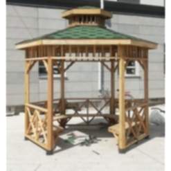 3x3 Çapraz Korkuluklu Altıgen Ahşap Kamelya